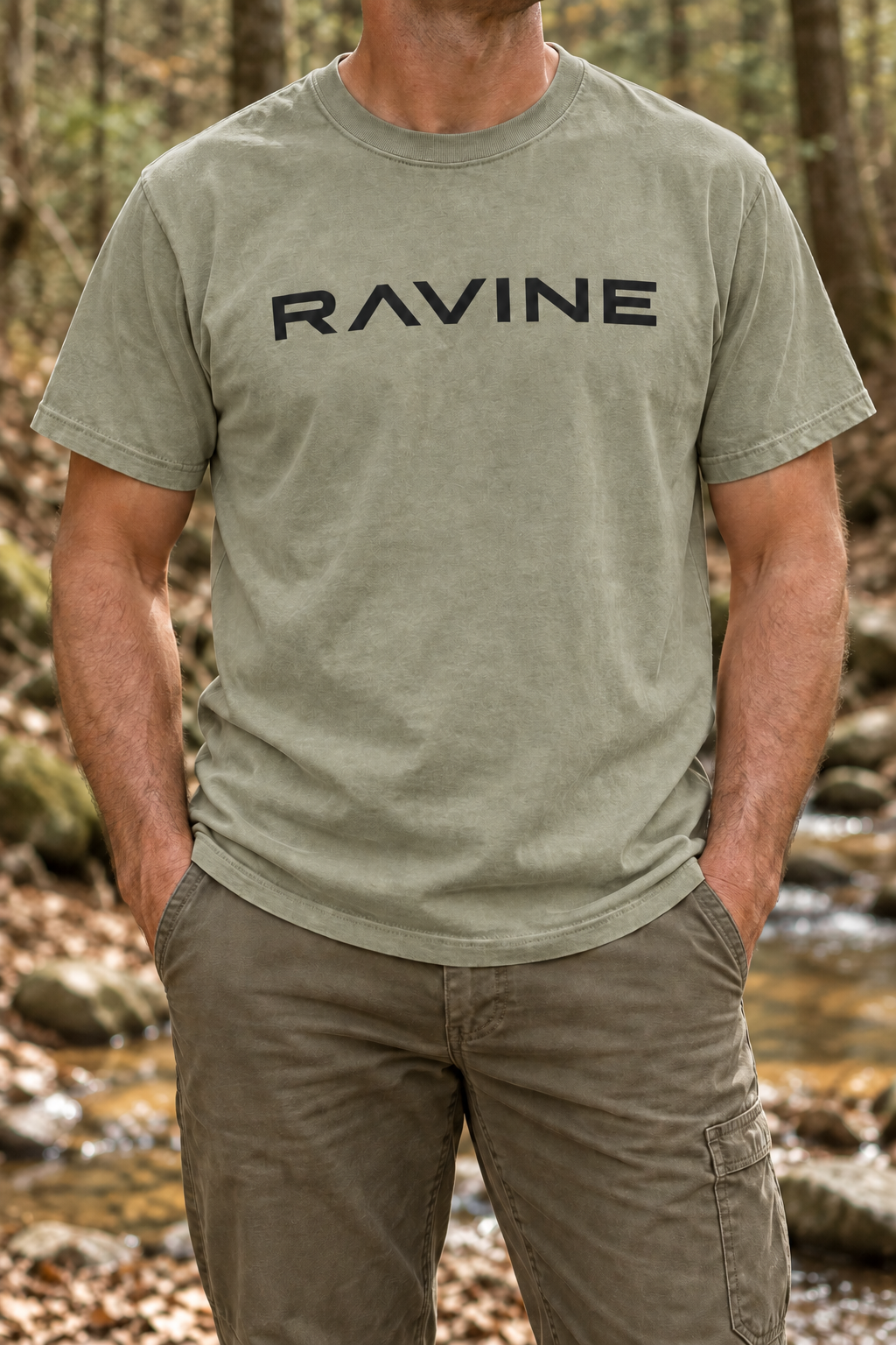 Ravine Wordmark Tee Khaki